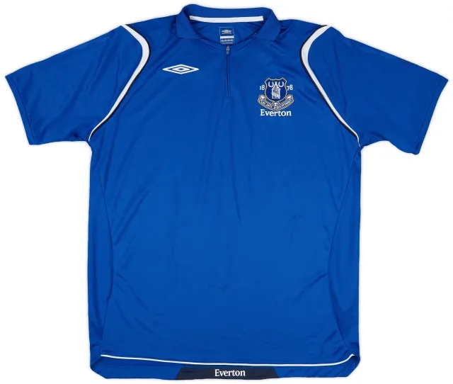 2006-07 Everton Umbro 1/4 Zip Polo Shirt - 9/10 - (XL)