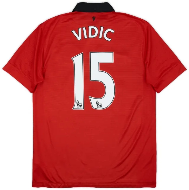 2013-14 Manchester United Home Shirt Vidic #15 - 5/10 - (M)