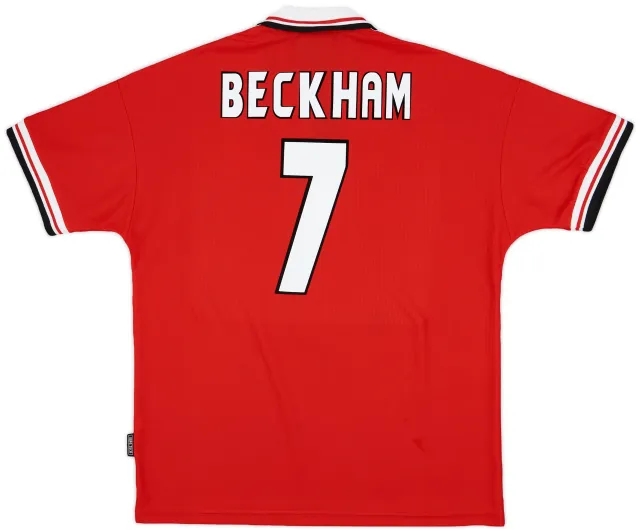 1998-00 Manchester United Home Shirt Beckham #7 - 8/10 - (XL)