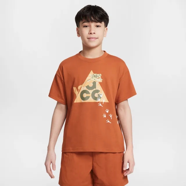 Nike ACG Older Kids' Dri-FIT T-Shirt - Brown - Sustainable Materials