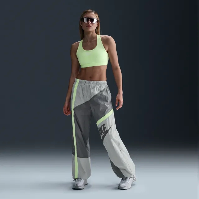 Nike Sportswear Women's Mid-Rise Loose Woven Open-Hem Trousers - Grey - Nylon