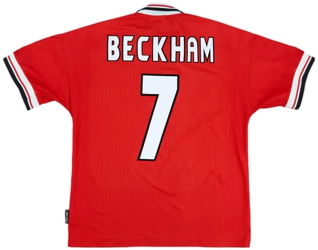 1998-00 Manchester United Home Shirt Beckham #7 - 6/10 - (M)
