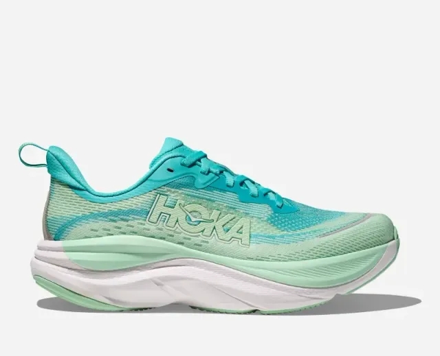Hoka Women's Skyflow Road Running Shoes In Cielo Blue/Mint Fluorite