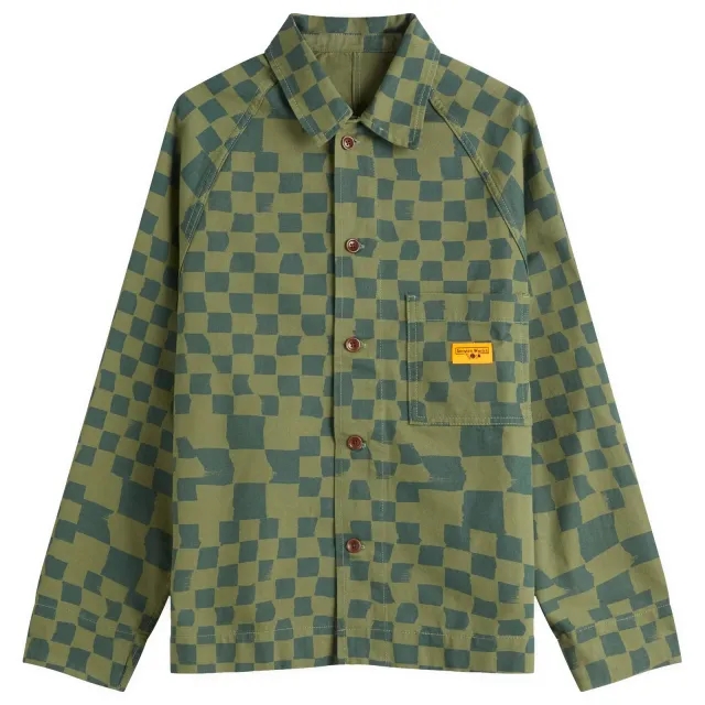 Service Works Men's Drill Printed Foh Jacket Olive Checker