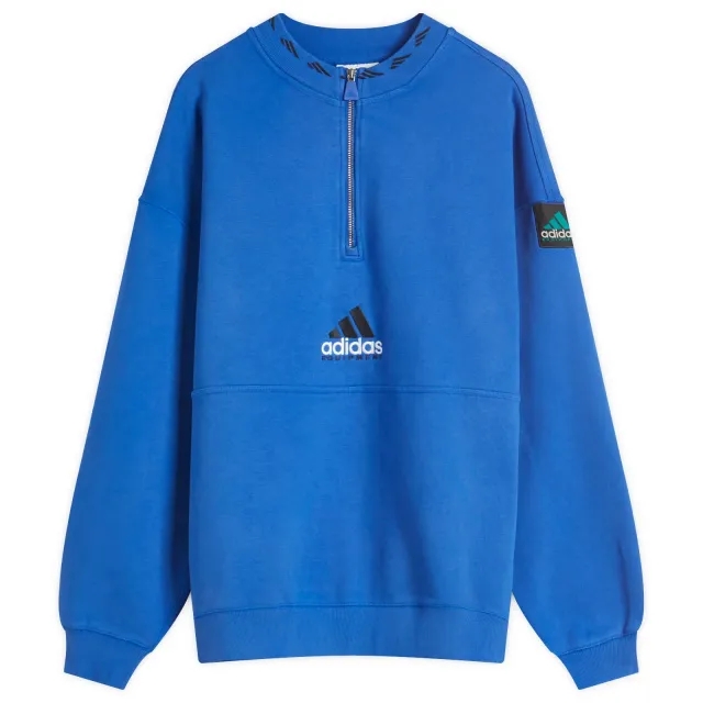 Adidas Men's EQT Fleece Half Zip Sweatshirt Equipment Blue