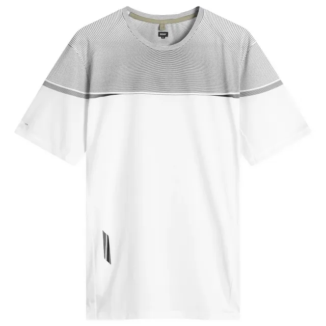 SOAR Men's Printed Tech T-Shirt White/Black Stripe