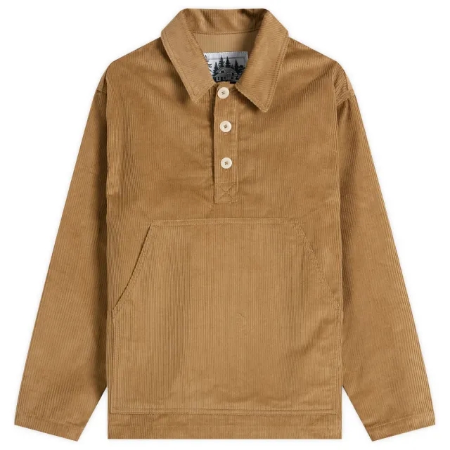 Café Mountain Men's Cord Leisure Popover Jacket Taupe