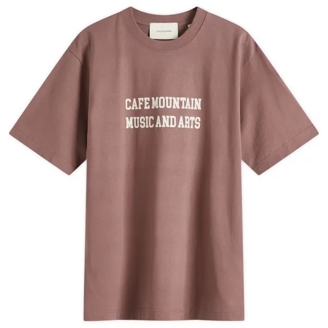 Café Mountain Men's Music And Arts T-Shirt Red Earth And Natural