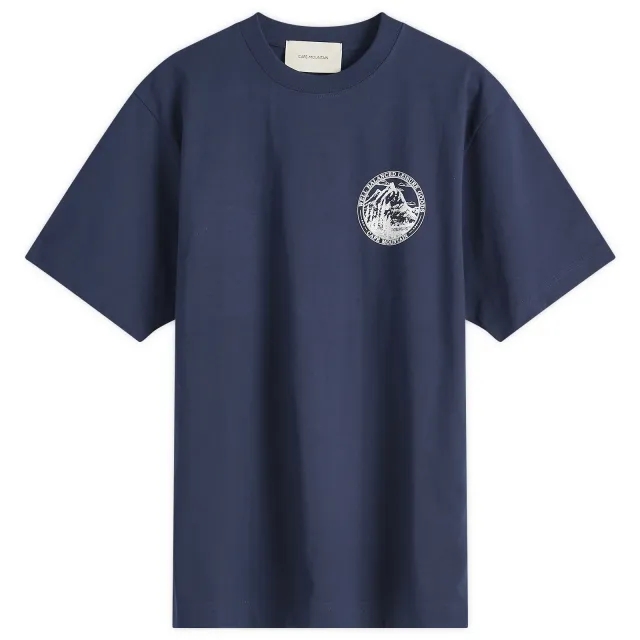 Café Mountain Men's Members Stamp T-Shirt Navy