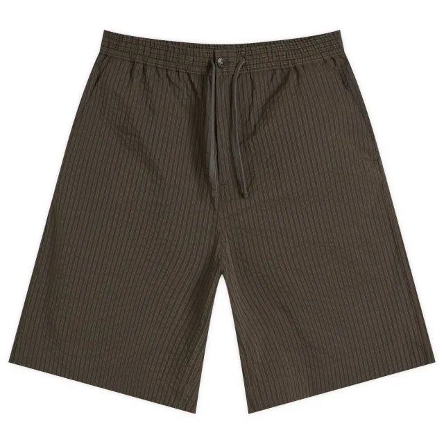 Maison Kitsune Elasticated Seersucker Bermuda Shorts Ranger Green