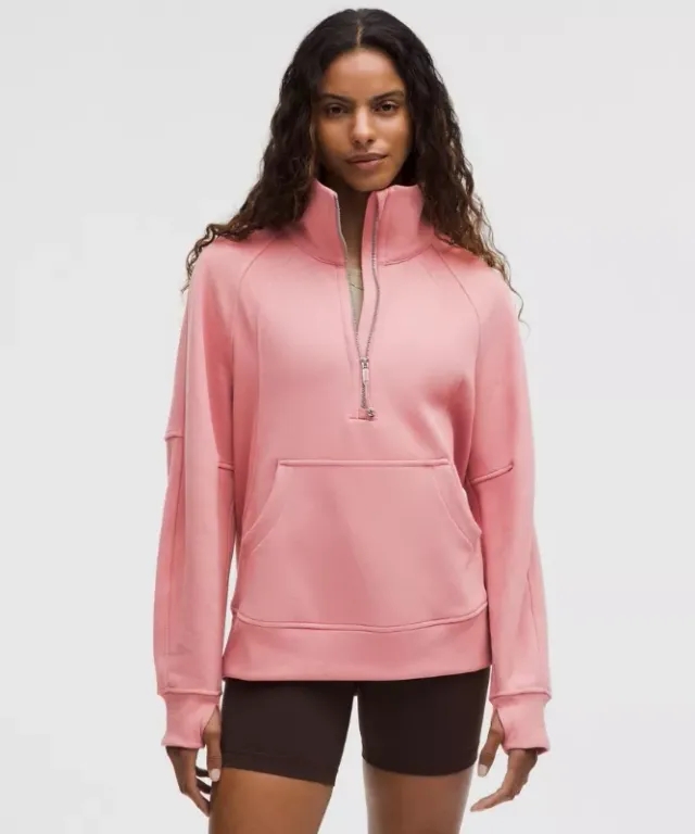 lululemon – Women's Scuba Oversized Funnel-Neck Half Zip Sweatshirt Long – Color Pink – Size M/L