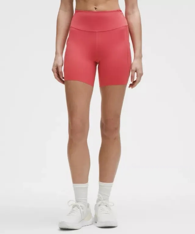 lululemon – Women's Fast and Free High-Rise Shorts 5 Pocket – 6" – Color Red – Size 0