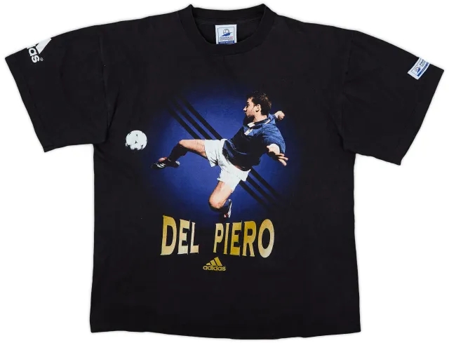 1998 Italy adidas World Cup 98 'Del Piero' Cotton Tee - 7/10 - (S)