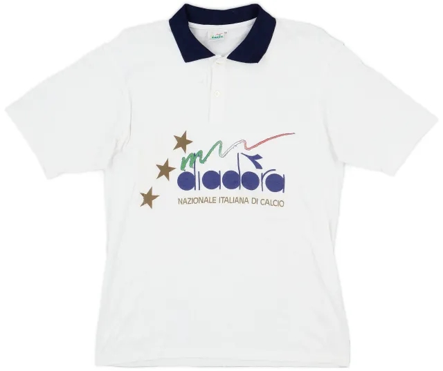 1990-92 Italy Diadora Polo Shirt - 8/10 - (M)