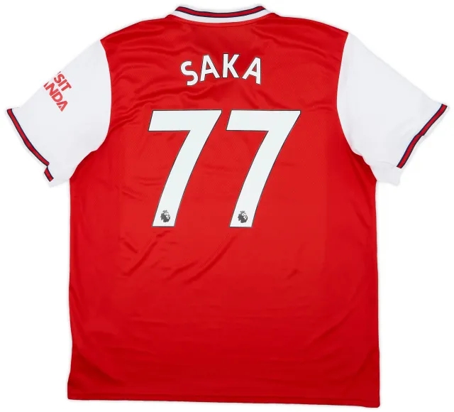 2019-20 Arsenal Home Shirt Saka #77 - 8/10 - (XL)