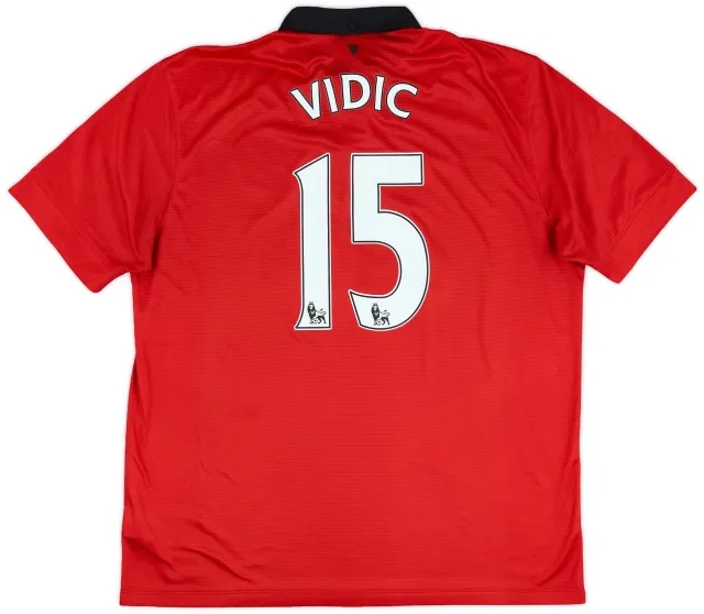 2013-14 Manchester United Home Shirt Vidic #15 - 7/10 - (XL)