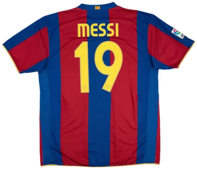 2007-08 Barcelona Home Shirt Messi #19 - 5/10 - (XL)