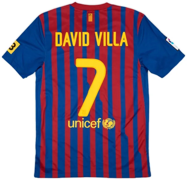 2011-12 Barcelona Home Shirt David Villa #7 - 7/10 - (S)