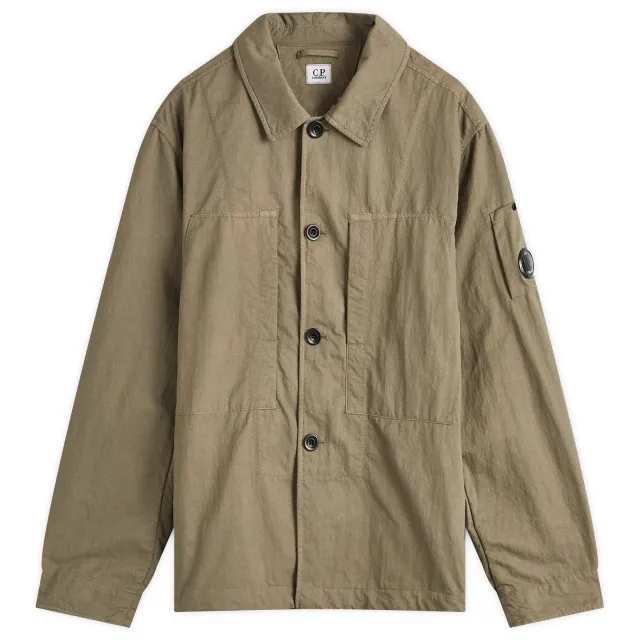 C.P. Company Men's Diagonal Flatt Nylon Overshirt Walnut