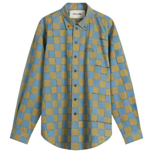 Story mfg. Women's Office Shirt Evergreen Checker