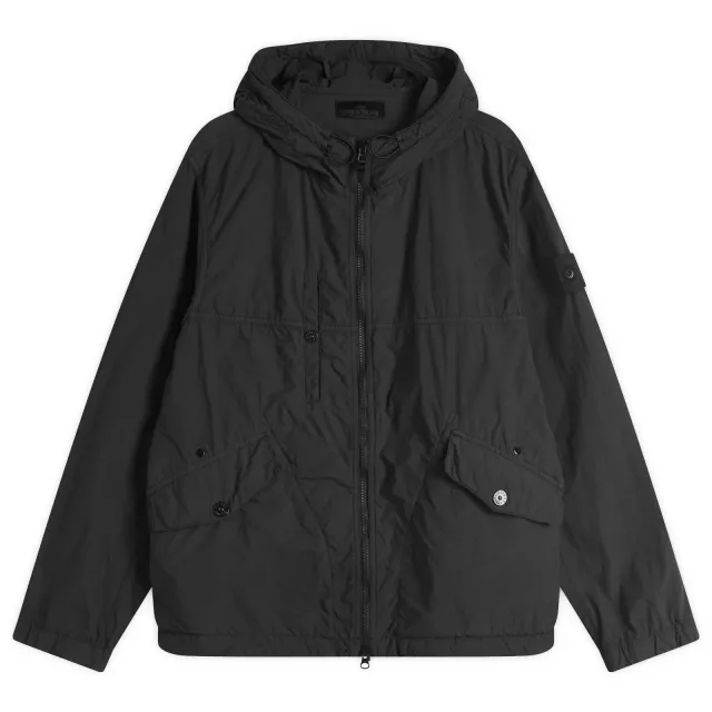 Stone Island Men's Ghost Piece Nylon Smerigliato Short Parka Black