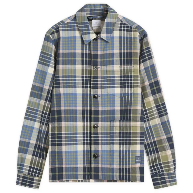 Paul Smith Men's Madras Check Overshirt Blue