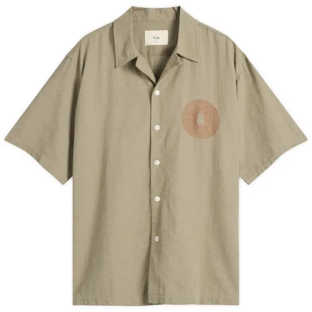 Folk Men's Soft Collar Short Sleeve Shirt Sage