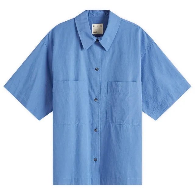 Girls of Dust Women's Okinawa Short Sleeve Shirt Blue