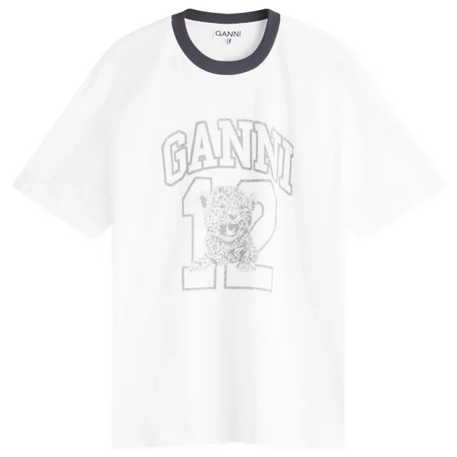 GANNI Women's Basic Cotton Drop Shoulder T-Shirt Presented by END. White