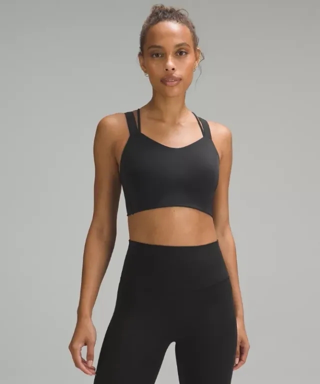 lululemon – Women's Like a Cloud Longline Sports Bra Light Support, D/DD Cup – Color Black – Size 10