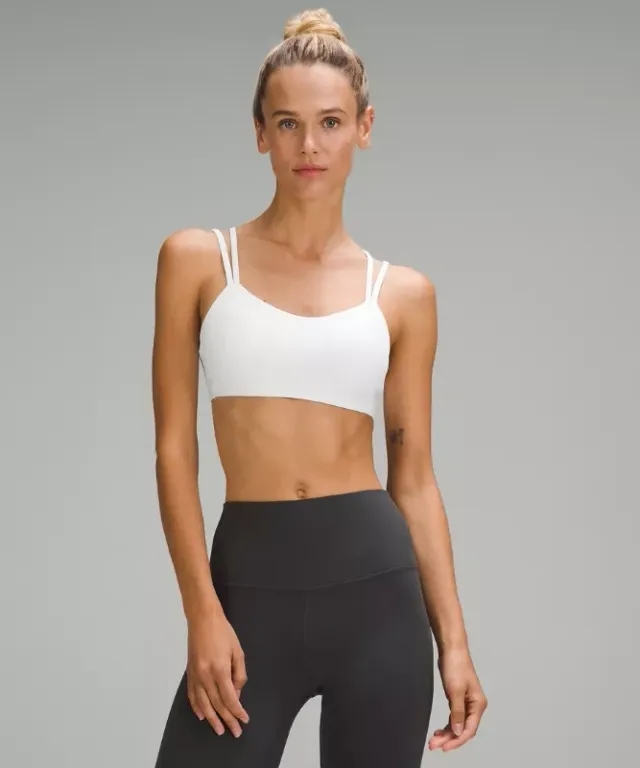 lululemon – Women's Like a Cloud Ribbed Sports Bra Light Support, B/C Cup – Color White – Size 10