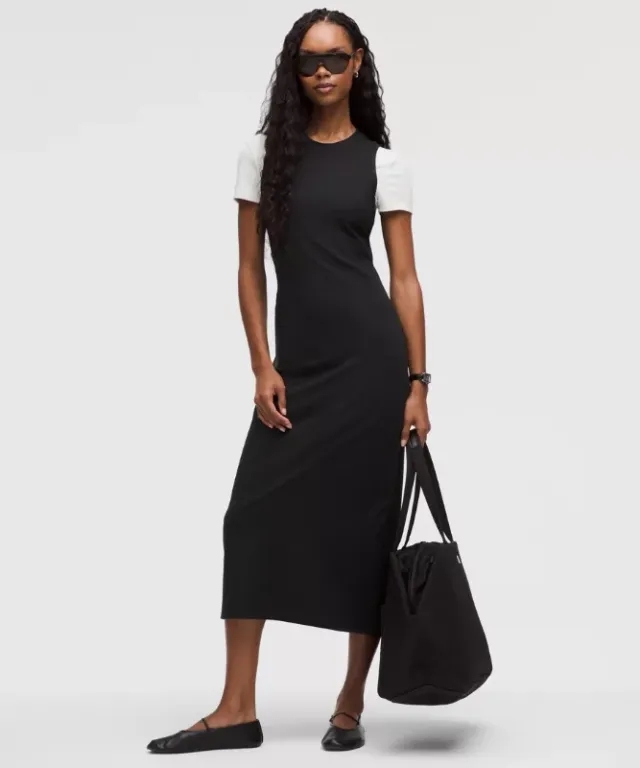 lululemon – Women's All Aligned Ribbed Midi Dress – Color Black – Size 0
