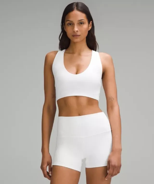 lululemon – Women's Bend This Scoop and Cross Sports Bra Light Support, A-C Cups – Color White – Size L/XL