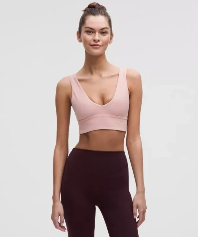 lululemon – Women's Align V-Neck Sports Bra Light Support, A/B Cup – Color Pink – Size 10