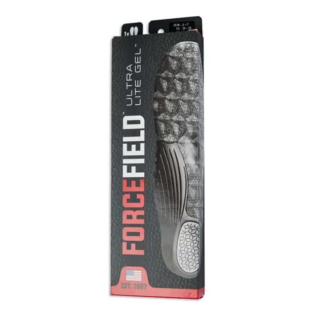 Forcefield Ultra Lite Gel Unisex Insoles - Black