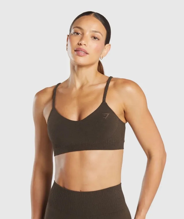  Luxe Seamless Bralette - Walnut Brown Marl