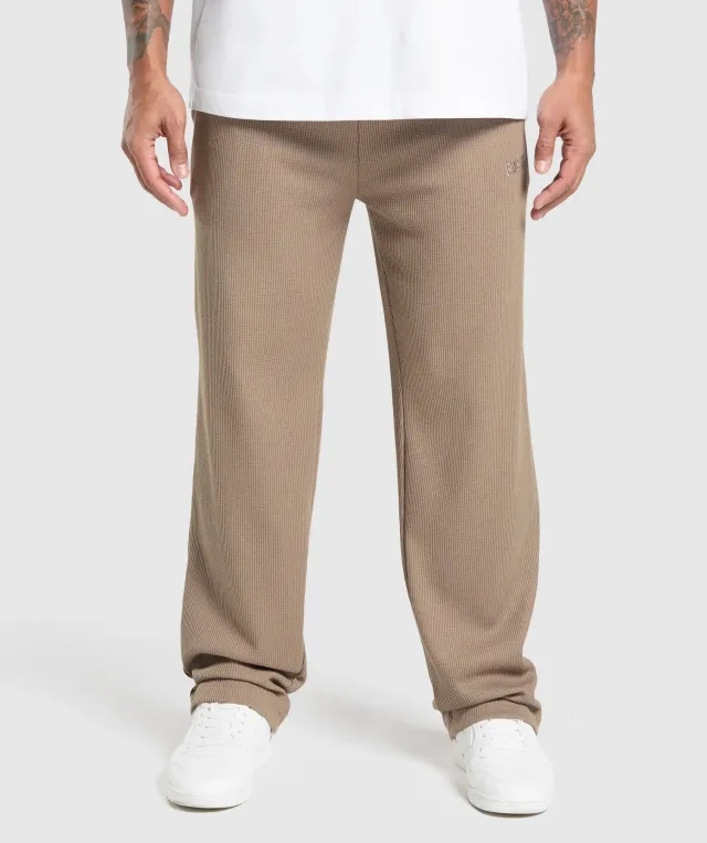  Waffle Straight Leg Joggers - Lifestyle Brown