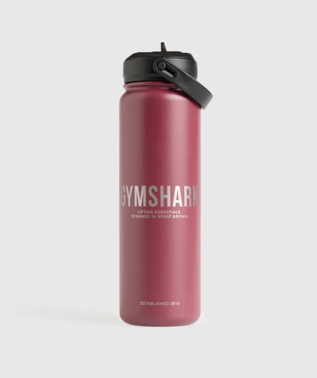  Metal Insulated Straw Bottle 700ml - Washed Berry Pink