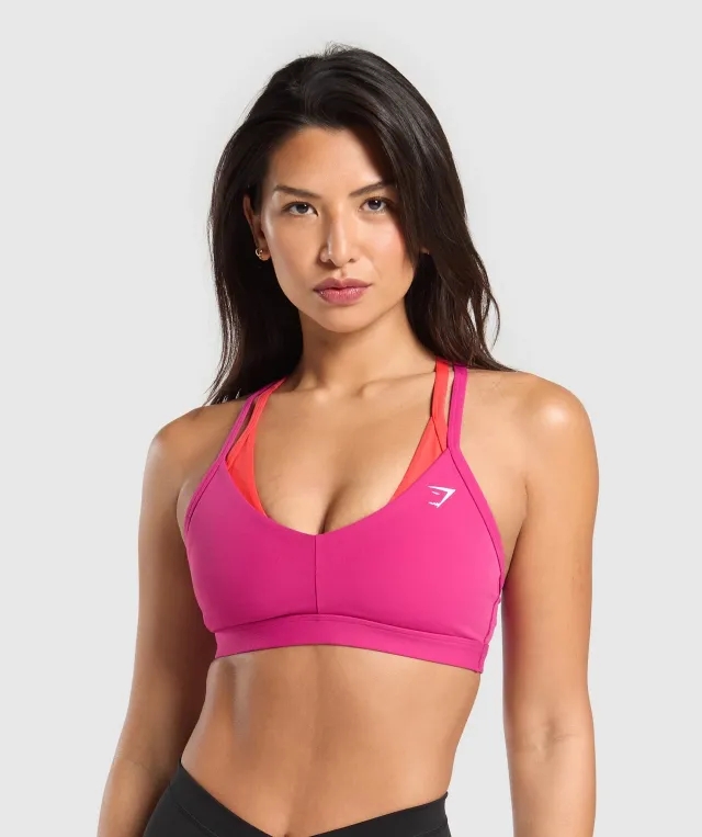  Double Up Sports Bra - Winning Pink/Coral Red