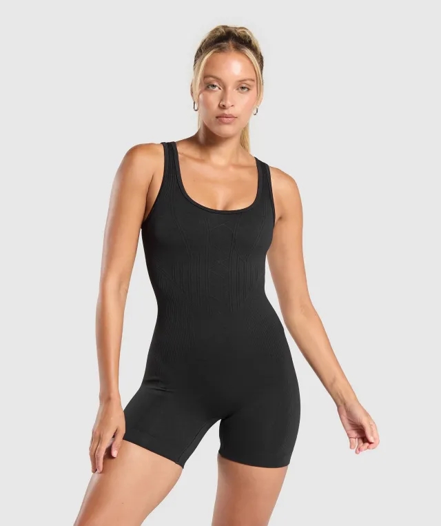  Corset Seamless Bodysuit - Black
