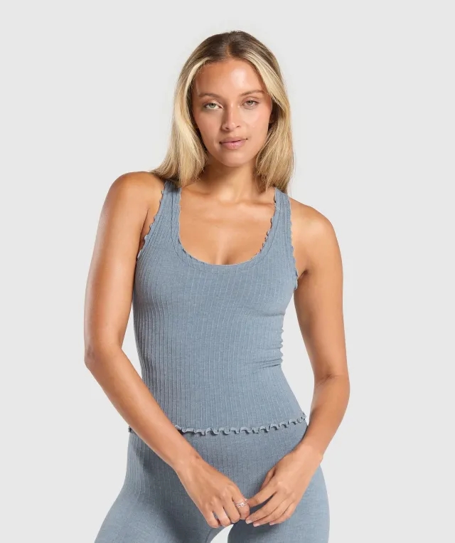  Luxe Seamless Tank - Metal Blue Marl