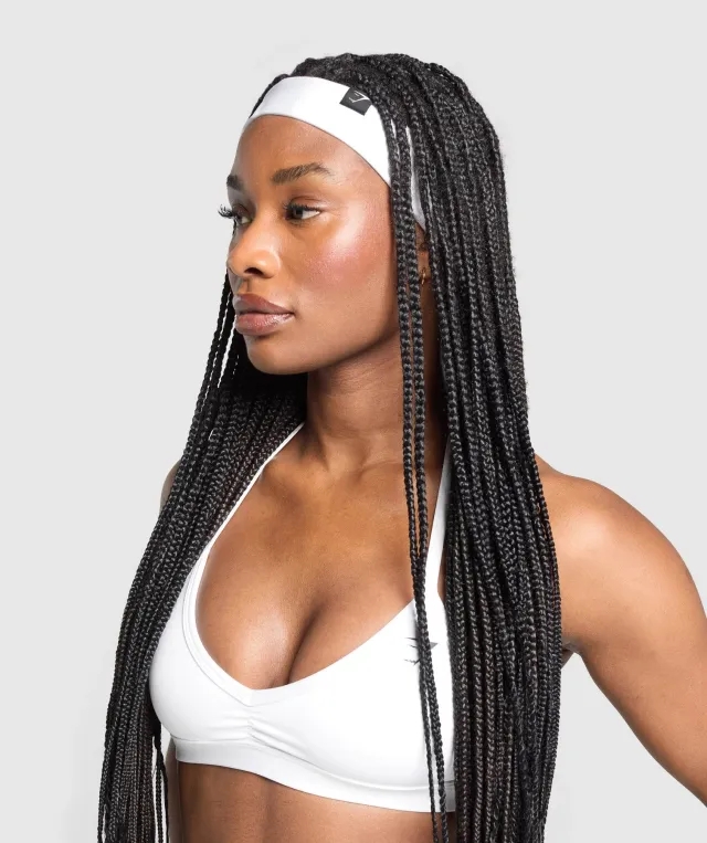  Diffuse Single Layer Sweat Headband - White