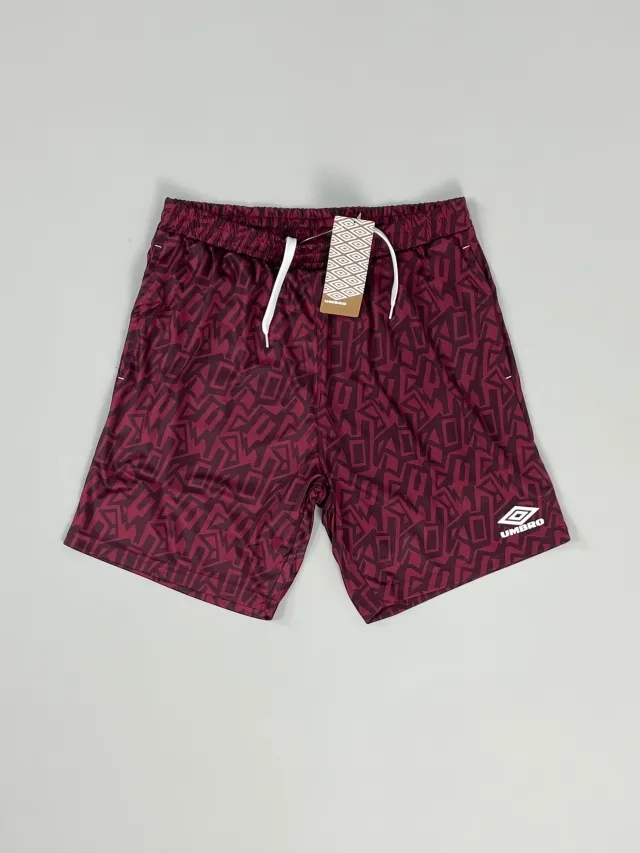 UMBRO *BNWT* CLARET GRAFFITI SHORTS (MULTIPLE SIZES) WITH POCKETS | Cult Kits, Small / Umbro / 2022