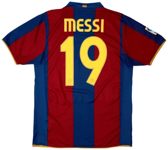 2007-08 Barcelona Home Shirt Messi #19 - 6/10 - (M)