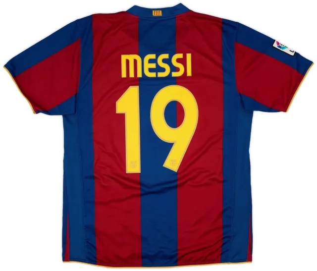 2007-08 Barcelona Home Shirt Messi #19 - 6/10 - (L)