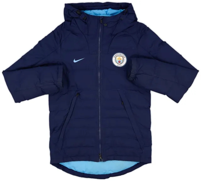2018-19 Manchester City Nike Hooded Padded Bench Coat - 7/10 - (S)