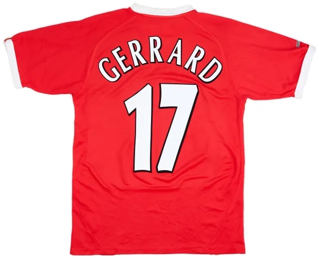 2001-03 Liverpool CL Shirt Gerrard #17 - 7/10 - (S)