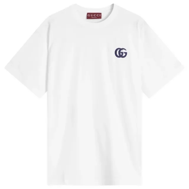 Gucci Men's Embroidered Logo T-Shirt White/Mix