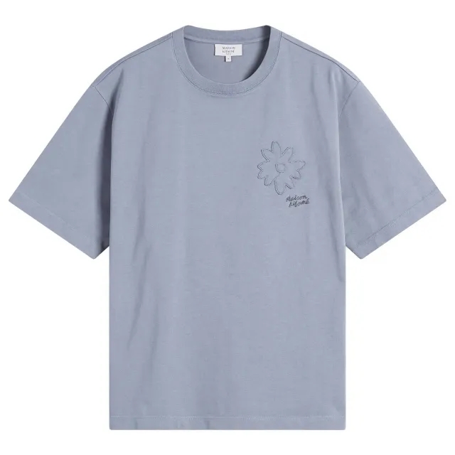 Maison Kitsune Crafted Daisy Oversize T-Shirt Zinc Grey