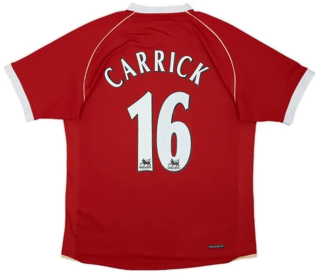 2006-07 Manchester United Home Shirt Carrick #16 - 7/10 - (L)